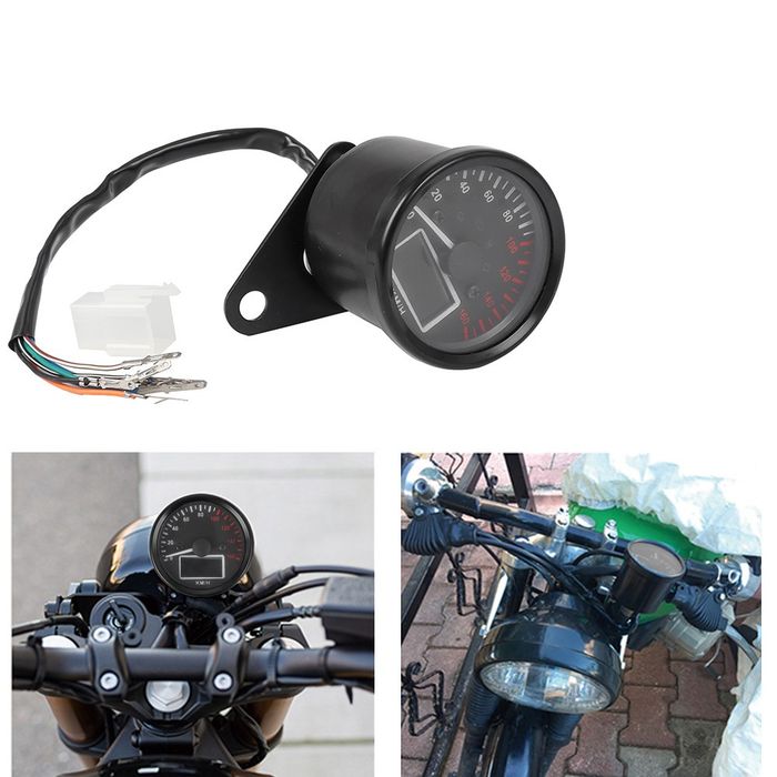 Универсален дигитален километраж / скоростомер за мотоциклет (Cafe Racer)