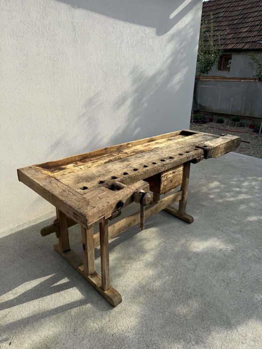 Banc de tamplarie decor rustic Masa de lucru vechi