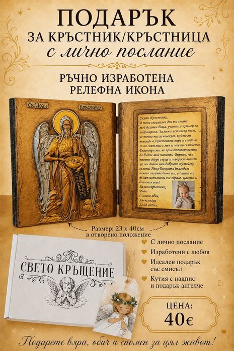 икона подарък за кръстници