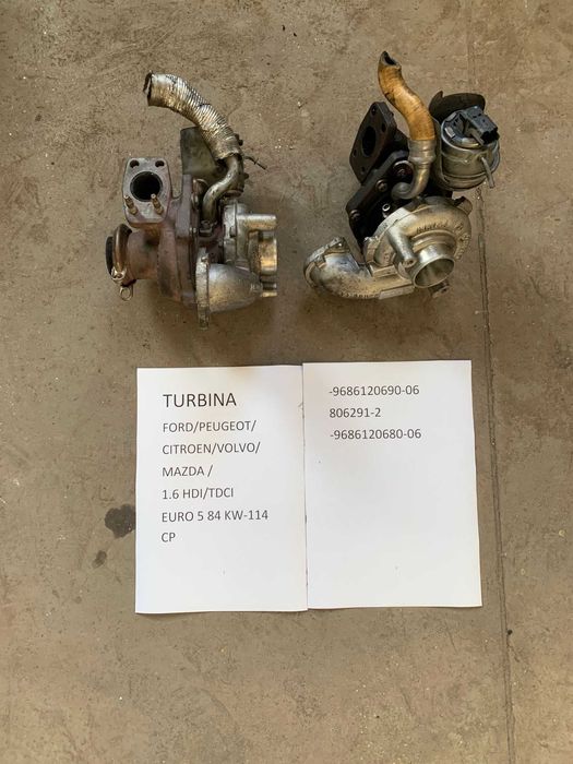 Turbina Ford Peugeot Citroen Volvo Mazda 1.6 TDCI/HDI EURO 5 114 116CP
