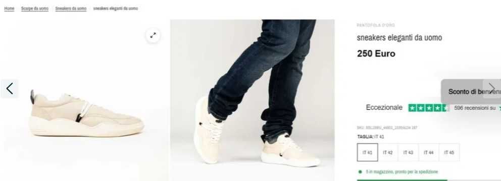 Pantofi sport casual 43 premium Pantofola D'oro NOI piele moale
