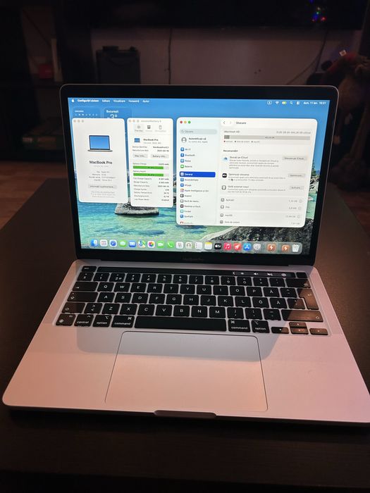 Vând Macbook Pro m1 produs 19.04.2021, SSD 500 GB, baterie 278 cicluri