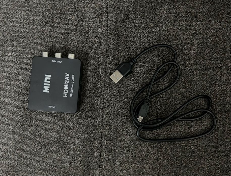RCA към HDMI конвертор 1080p с HDMI и RCA кабели