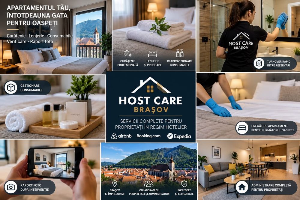 Curățenie Airbnb&Booking Administrare regim hotelier Brașov