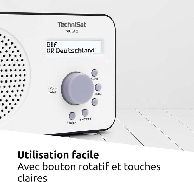 Radio portabil TechniSat Viola 2, 1 W, DAB+,ecran LCD, alb,sigilat