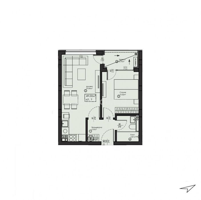 Продава двустаен, €142900, 64кв.м. в Малинова долина