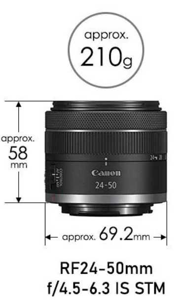 Obiectiv foto CANON, RF 24-50mm f/4.5-6.3 IS STM, negru