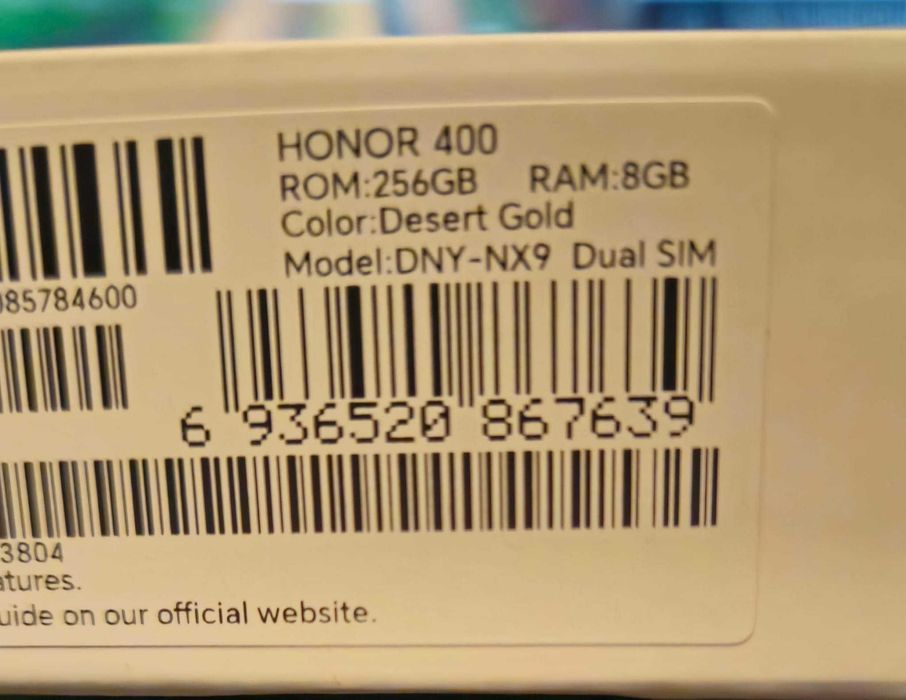 Tel HONOR 400 5G, 256GB, 8GB RAM, Desert Gold SIGILAT Garantie Orange.
