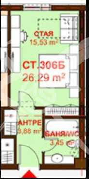 Едностаен апартамент в Сарафово 675 - 23376