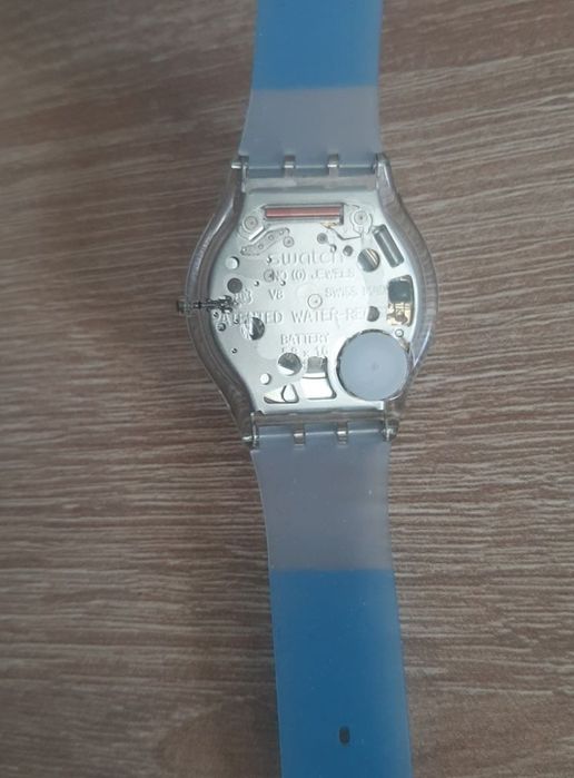 Ceas Swatch Skin Blue Flowers (SFP110) - Original, ultra-subțire/Ceas Swatch Skin "Blue Jelly" - NOU cu folie - Ultra Thin Swiss Made