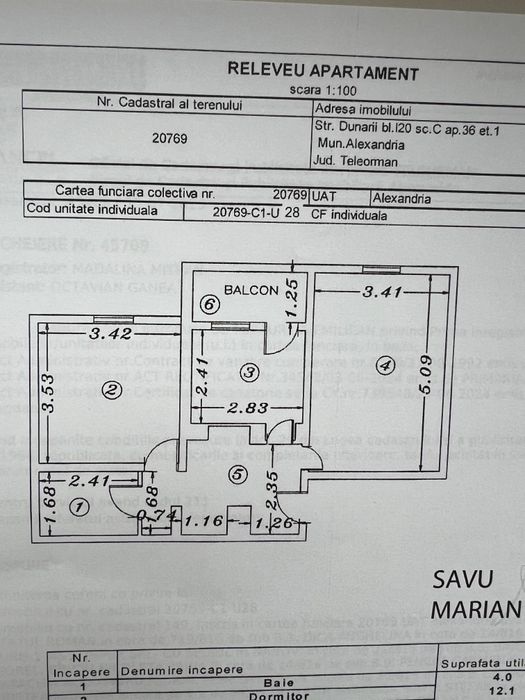 apartament 2 camere etaj 1 zona i