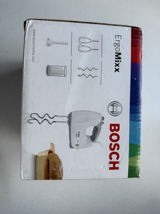 Mixer de mana Bosch MFQ36440, 450 W, 5 viteze, Alb