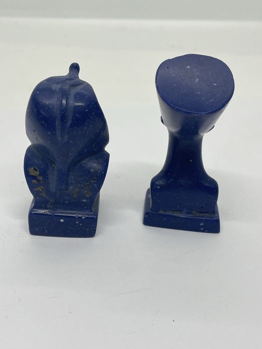 Statuete miniaturi din lapis lazuli Nefertiti si faraon