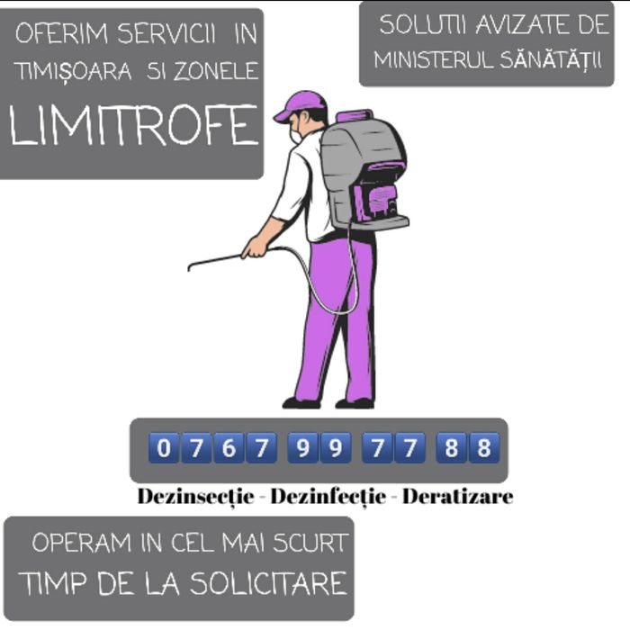 Servicii de dezinfecție,  dezinsectie si deratizare