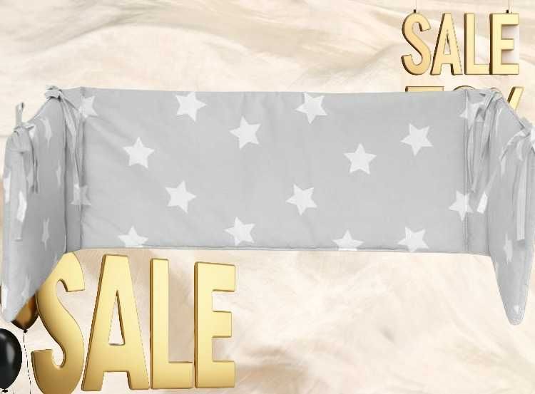 Обиколник 100 % памук премуим кошара бебе дете детско легло 150см розо