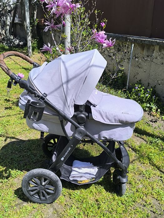 Количка KinderKraft Xmoov 2023, 3в1, Светло сива