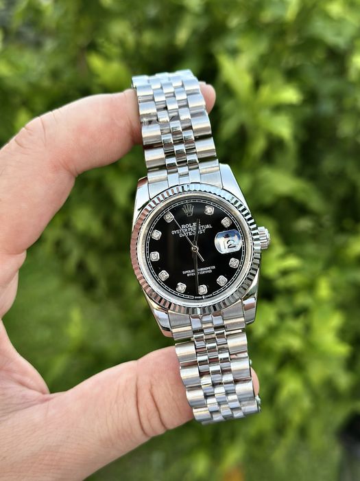 rolex datejust black dial 36,mm femei