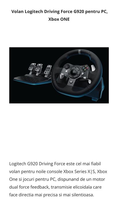 Volan Logitech G920 pentru PC / x Box