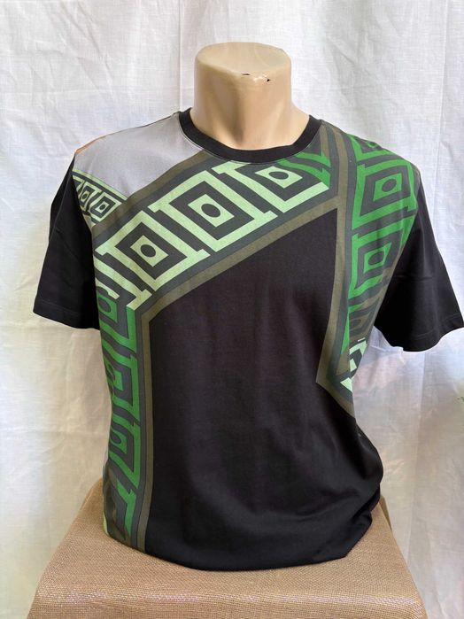 Мъжка тениска Versace с принт, оригинал, нова - S M L XL - черно/зелено
