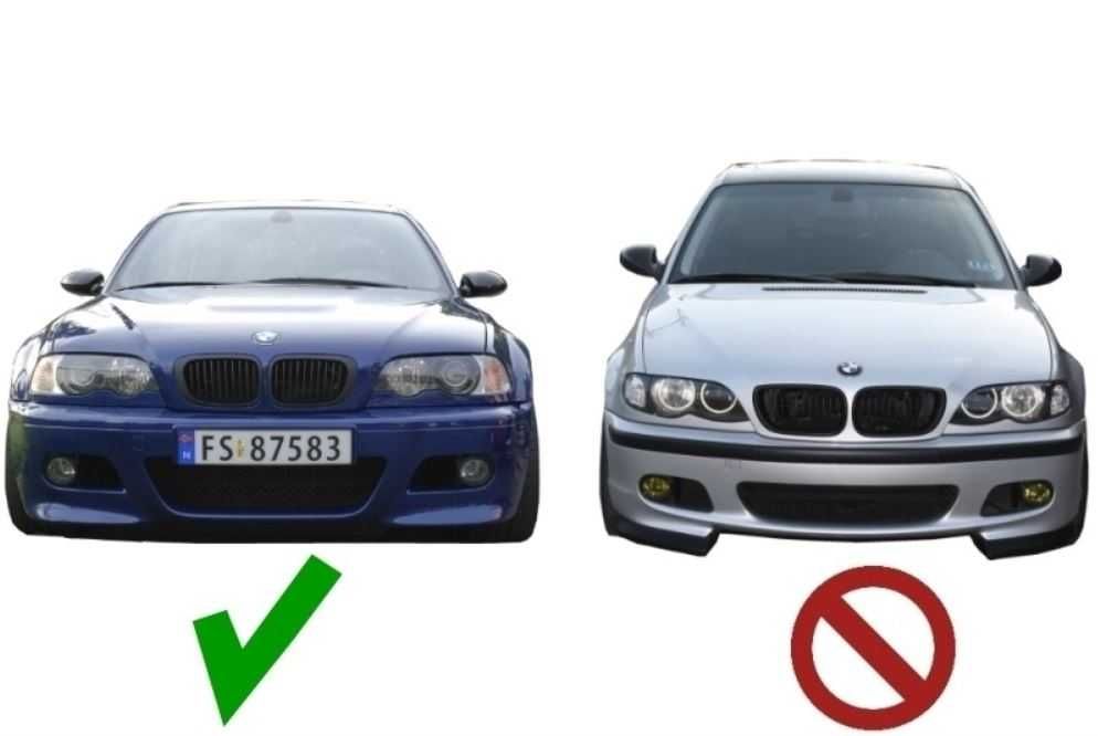 Capace proiectoare ceata BMW E46 'bara M3' negru lucios