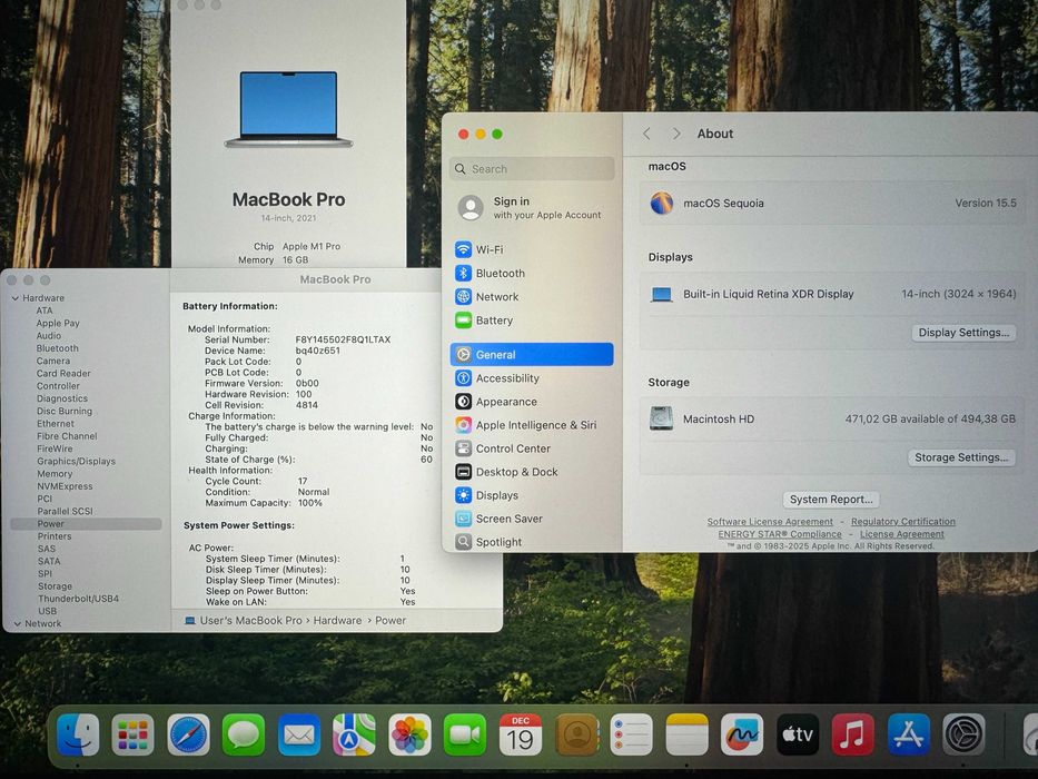 НОВ 14 Apple MacBook Pro 2021 M1 Pro Silver 16GB RAM/512GB SSD/Бат 17ц