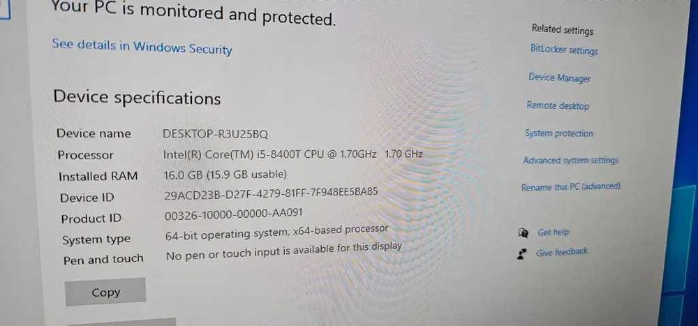 Sistem All-in-One Lenovo ICore™ i5-8400T unitate pc