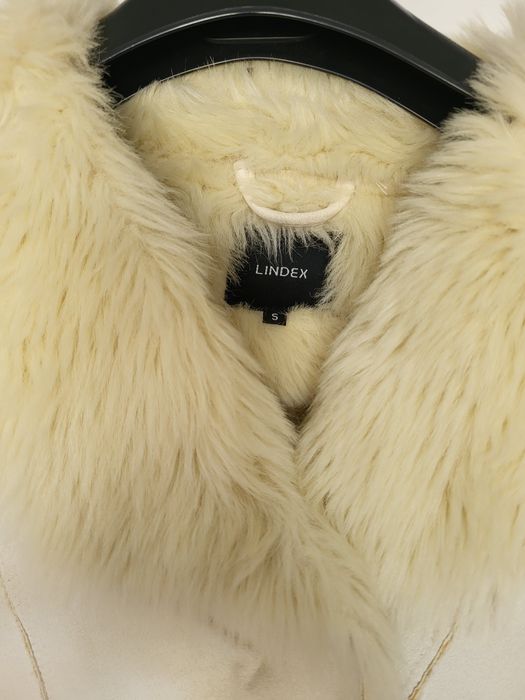 Дамско палто,еко кожа и косъм Lindex XS/S