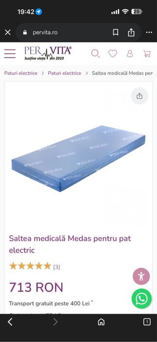 Pat electric medical + 2 saltele incluse