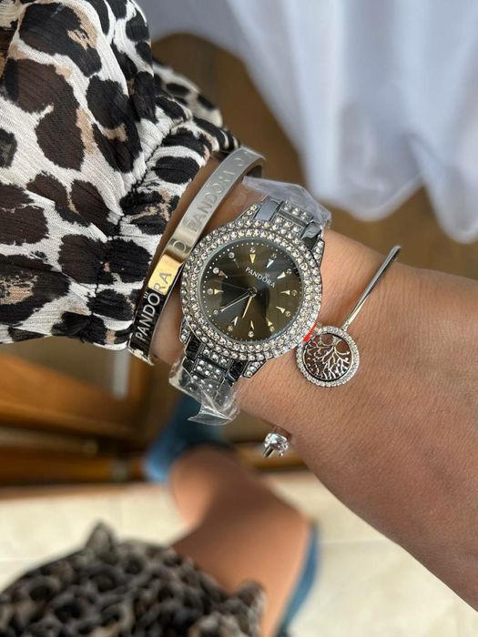 Подарочные часы с браслетами Для девушек, Пандора набор, Часы для деву