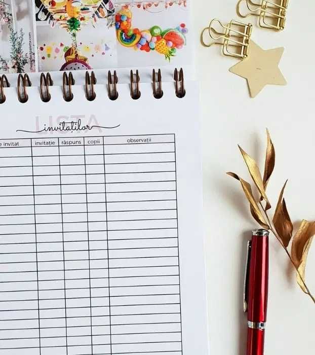 Agenda pentru organizare botez