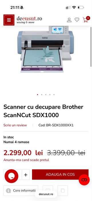 Scanner cu decupare Brother ScanCut Sdx1000