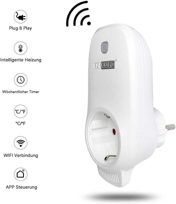 Byecold Smart WiFi термостат за контакт за инфрачервено отопление с функция за спасяване