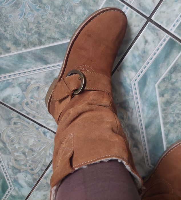 Cizme piele naturală întoarsă, mărime 36