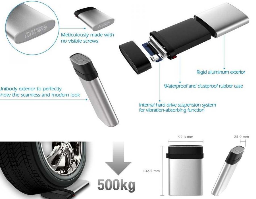 Брониран външен диск Silicon Power Armor A85, IP68, на 5 дни работа