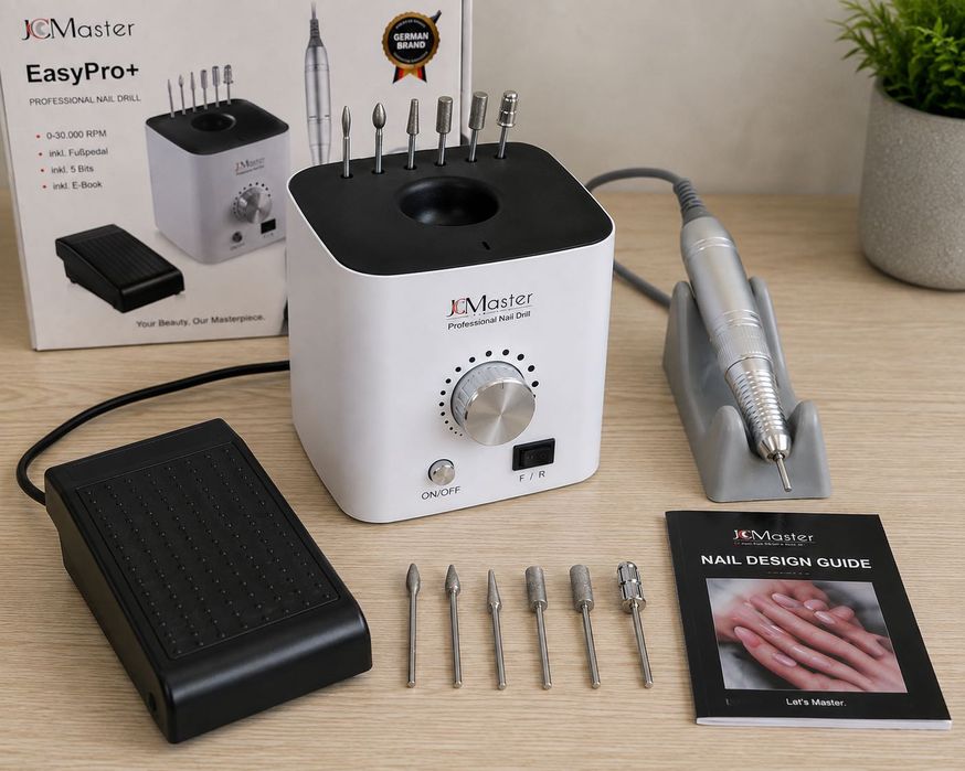 Freză profesională JCMASTER EasyPro+ 30.000 RPM, pedală, accesorii – manichiură/pedichiură