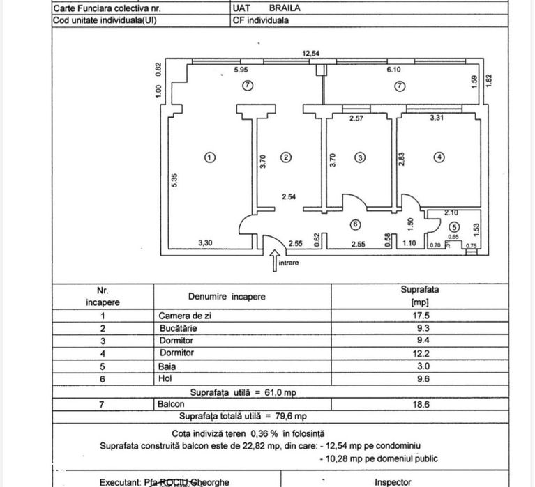 - Apartament 3 camere - suprafata 79mp, zona Viziru 3, parter.