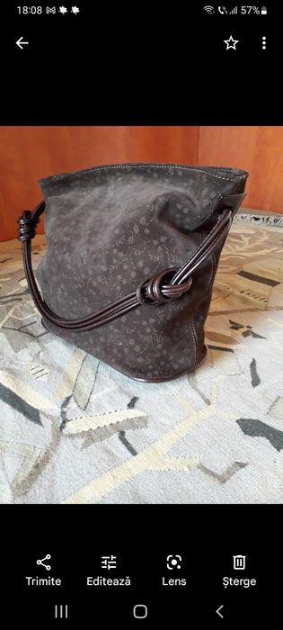 Geantă din piele întoarsă