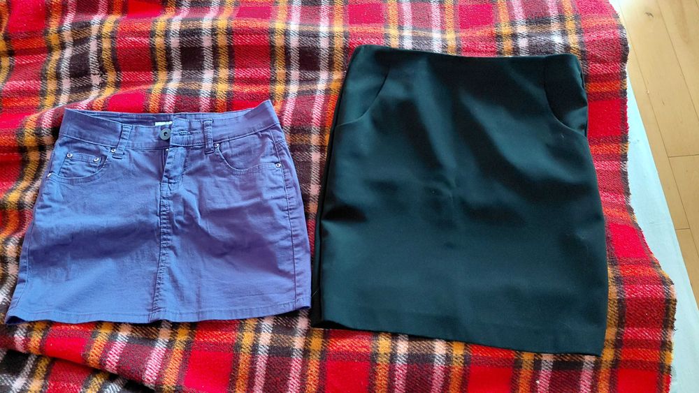 дамска пола, лилава, дънкова, памук и еластан, 10лв