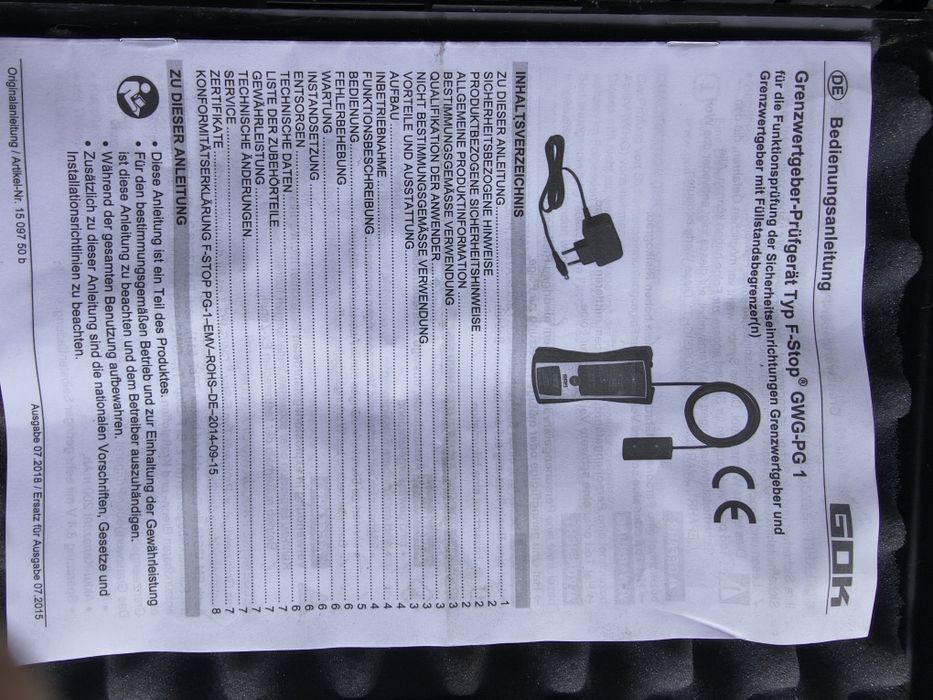 Aparat de Testare Profesional GOK F-Stop® GWG-PG1, Nou