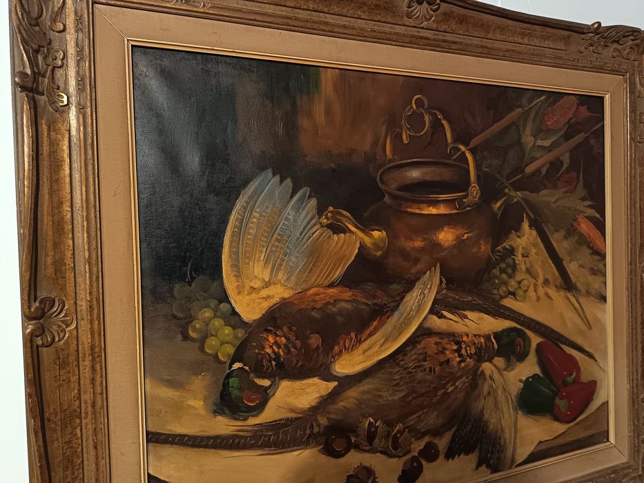 Tablou pictura in ulei pe panza semnat G. Noelanders - natură moartă