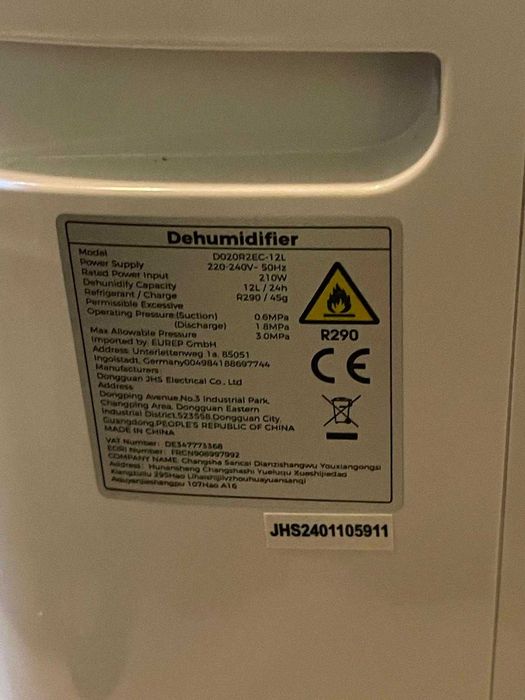 Dezumidificator CONOPU 12 L/zi, drenaj continuu, 24H Timer On/Off