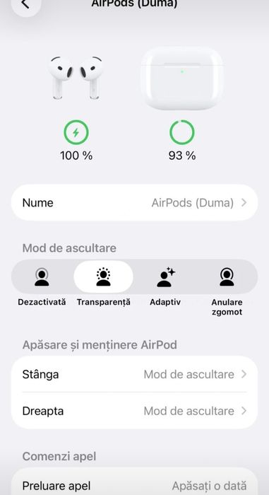 AirPods 4 cu ANC - originale, folosite foarte puțin