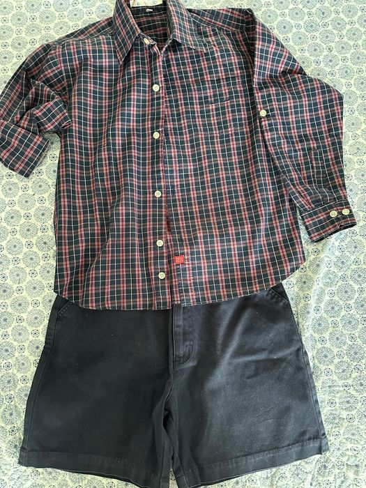 Set pantaloni scurti si camasa cu maneci ajustabile