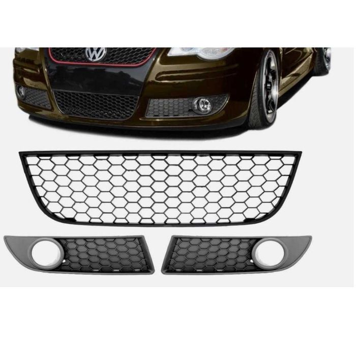 Решетки отдолу в предна броня за Volkswagen Polo 2005-2009, 3 бр за Polo GTI