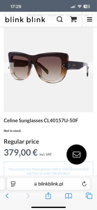 Слънчеви очила Celine CL40157U 50F