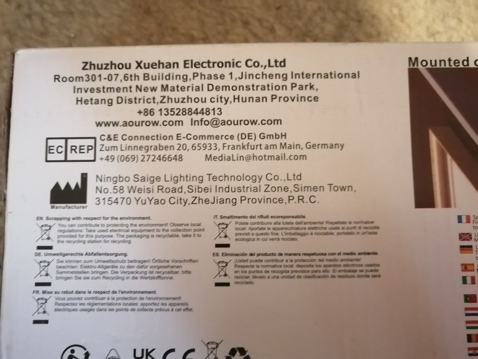 Осветление за огледало за баня Aourow LED 5W 230V 500LM, IP44