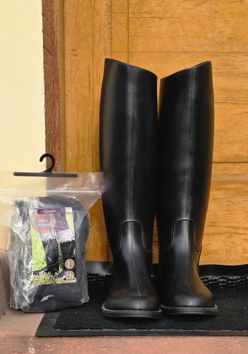 Cizme echitație de damă cu blăniță detașabilă