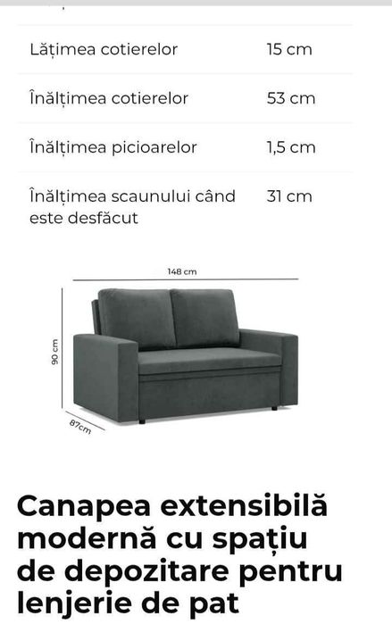 Canapea extensibila sofa orion