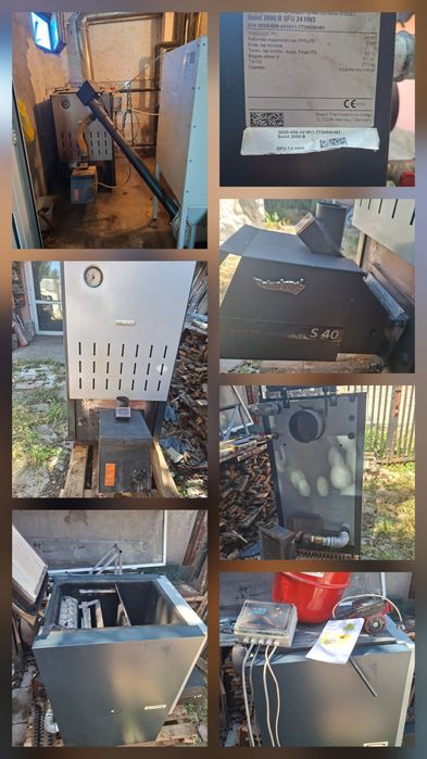 Система за отопление на пелети скотел Bosch 24 kw и горелка Waterland