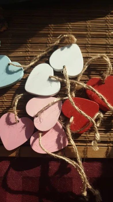 Бирки сердечки из дерева набор